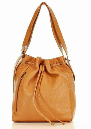 MARCO MAZZINI Miejska torebka skórzana na ramię torba plecak convertible leather bag brąz camel - min. zamówienie 20 / 50 / 100 szt.