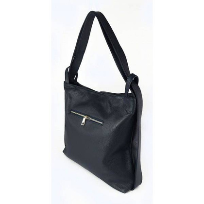 Duży skórzany worek na ramię, plecak XXL Vera Pelle WX754BS Granatowy