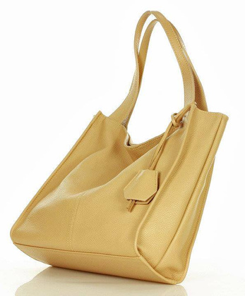 Modny skórzany shopper MAZZINI - Portofino Max karmelowy beż - min. zamówienie 20 / 50 / 100 szt.