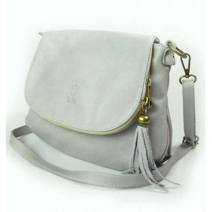 TOREBKA  SKÓRZANA LISTONOSZKA  a5  VERA PELLE  SZARA  VP1017G