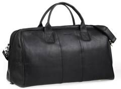 Czarna podróżna torba weekendowa ze skóry BRØDRENE BL10 Kolor wnętrza: Czarny - min. zamówienie 20 / 50 / 100 szt.