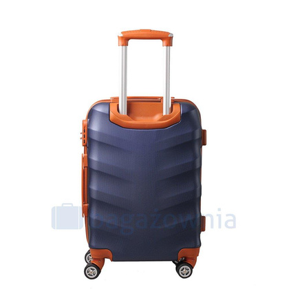 Mała kabinowa walizka KEMER RGL EXCLUSIVE 6881 SS Granatowo brązowa