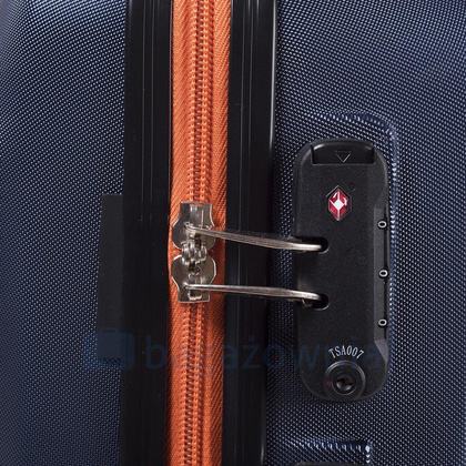 Średnia walizka WINGS 518 M Granatowo pomarańczowa