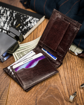 Portfel męski skórzany always wild N015-VTK-D Brązowy