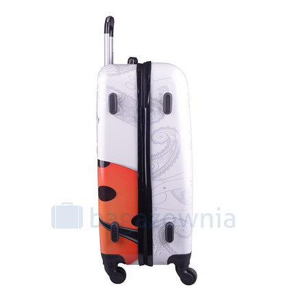 Średnia walizka KEMER RGL PRINT M Biedronka Biało Czerwona