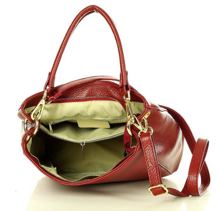 Elegancka torebka na ramię skóra naturalna vera pelle a tracolla - MARCO MAZZINI bordowy - min. zamówienie 20 / 50 / 100 szt.