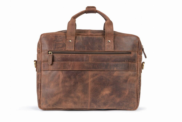 Torba skórzana męska na laptopa VOOC RDW5 brązowa