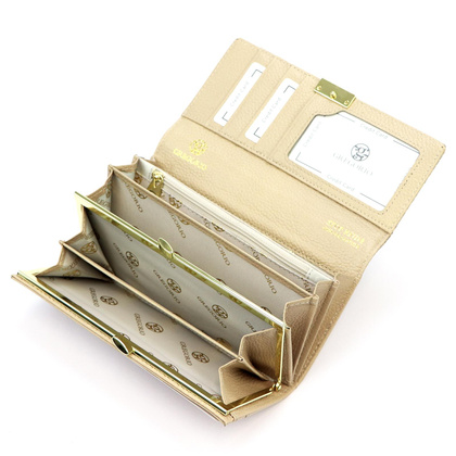 Duży damski portfel skórzany, wytłaczany rysunek skóry węża