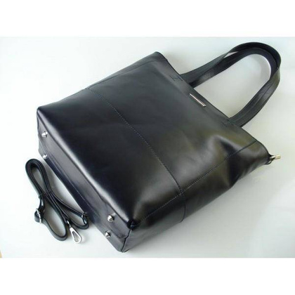 WŁOSKA TOREBKA SHOPPER BAG A4  la BOMBA GRANATOWA  SB4010BS