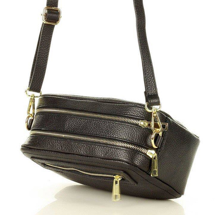 Torebka listonoszka skórzana messenger courier bag - MARCO MAZZINI czarny - min. zamówienie 20 / 50 / 100 szt.