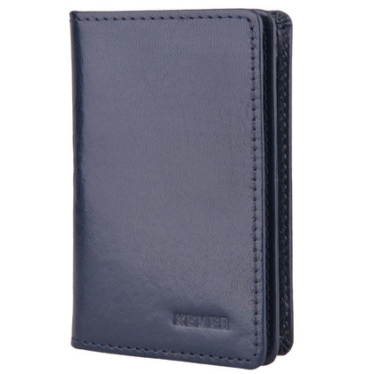 Etui na wizytówki / karty skórzane KEMER W-3 Granatowe - min. zamówienie 20 / 50 / 100 szt.