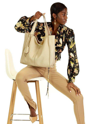 Modny skórzany shopper MAZZINI - Portofino Max beż latte - min. zamówienie 20 / 50 / 100 szt.