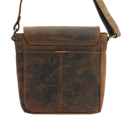 Klasyczna saszetka męska, skóra nubuk, na ramię