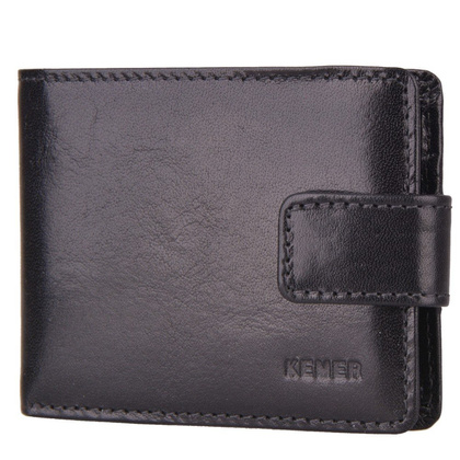 Portfel męski skórzany KEMER M 14 Czarny  - min. zamówienie 20 / 50 / 100 szt.