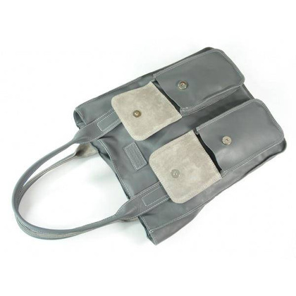 WOREK VERA PELLE KIESZENIE WŁOSKA SKÓRA POJEMNA XXL A4  GRAFIT  BY44G3