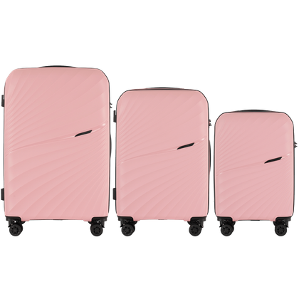 Zestaw 3 walizek WINGS HPE01-3 Dusty Pink