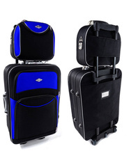 Zestaw Duża walizka PELLUCCI RGL 773 L + Kuferek L Czarno niebieska