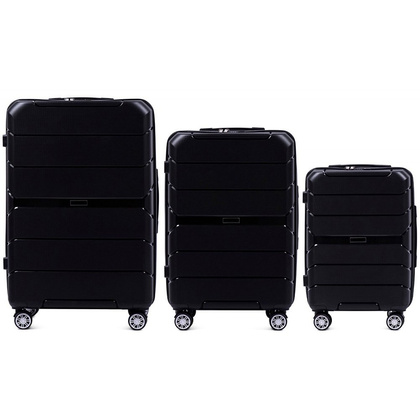 Zestaw 3 walizek WINGS PP05 Czarne
