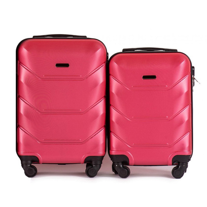 Zestaw 2 walizek WINGS 147 S + XS Różowe