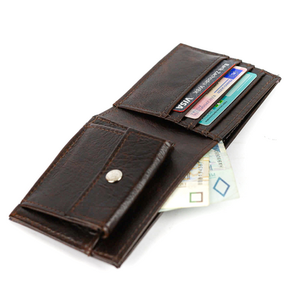 P-03 Portfel skórzany męski - gnieciony brąz KEMER