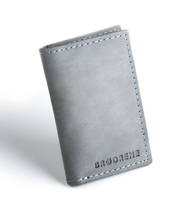 Szary skórzany portfel slim wallet BRØDRENE SW03 - min. zamówienie 20 / 50 / 100 szt.