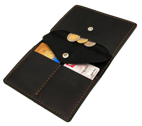 Skórzany portfel slim wallet BRØDRENE SW08 czarny - min. zamówienie 20 / 50 / 100 szt.