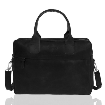 Torba na ramię ze skóry BRØDRENE BL03 czarna Kolor wnętrza: Czarny - min. zamówienie 20 / 50 / 100 szt.