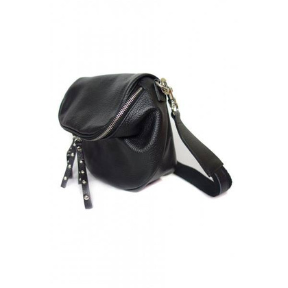 Listonoszka ,chlebak ,nerka Vera Pelle  szeroki pasek ,pojemna A5 Czarna  VP591N