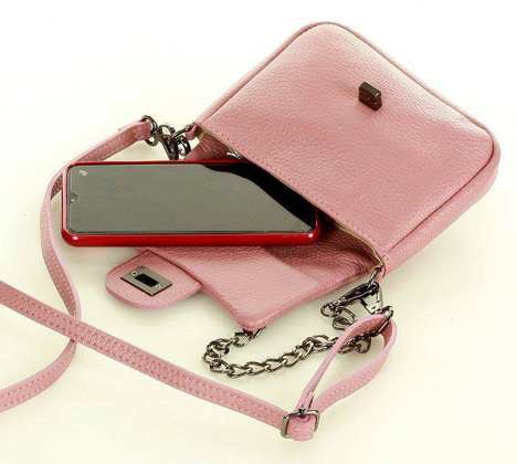 Mini torebka etui na telefon na pasku wizytowa listonoszka phone pouch - MARCO MAZZINI dusty róż - min. zamówienie 20 / 50 / 100 szt.