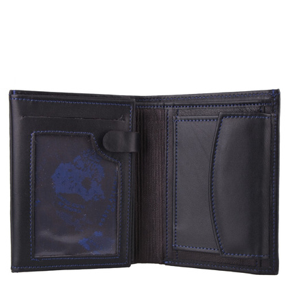 Portfel męski skórzany KEMER P4 LK Czarny / Granatowy - min. zamówienie 20 / 50 / 100 szt.