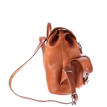 Mały plecak skórzany KEMER VOOC Vintage P2 Beżowy