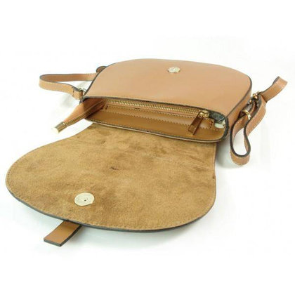 LISTONOSZKA SKÓRZANA TOREBKA CHLEBAK  ZŁOTO ZAMSZ CAMEL VP116C