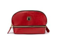 Skórzana kosmetyczka damska FK02 Solier czerwona - min. zamówienie 20 / 50 / 100 szt.
