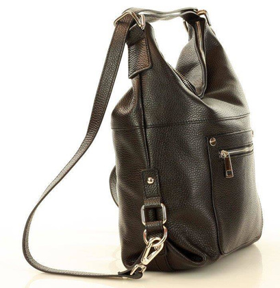 MARCO MAZZINI Niezawodna torebka plecak z naturalnej skóry czarny - min. zamówienie 20 / 50 / 100 szt.