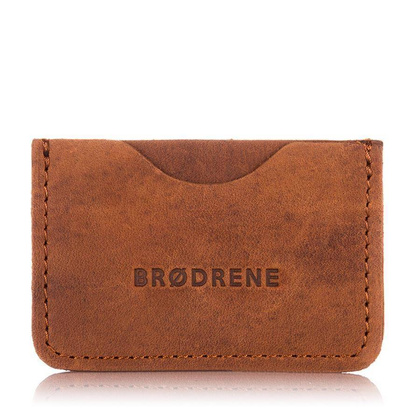 Etui na karty ze skóry naturalnej BRØDRENE E01 jasny brąz - min. zamówienie 20 / 50 / 100 szt.