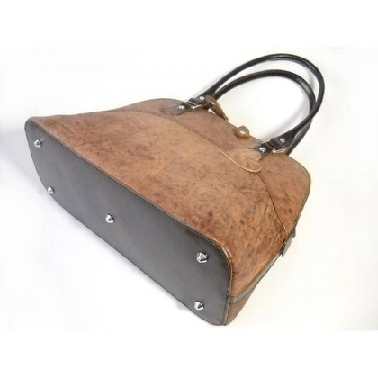 WŁOSKA TOREBKA KUFEREK HIT A4 CIENIOWANA BRĄZOWA TK320MC