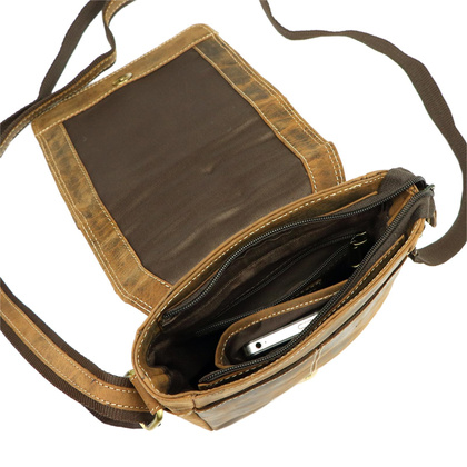 Klasyczna męska skórzana saszetka na ramię 