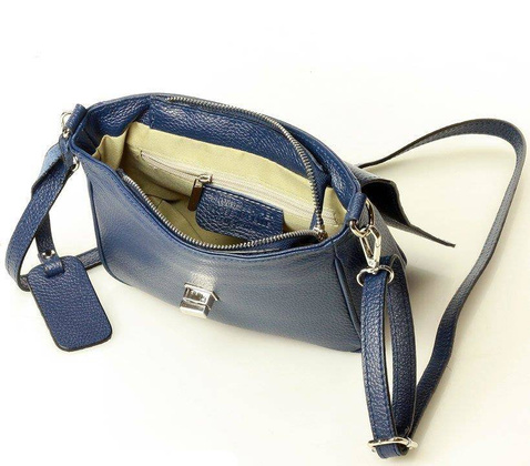 MARCO MAZZINI Torebka skórzana przez ramię crossbody classic flap granatowy - min. zamówienie 20 / 50 / 100 szt.