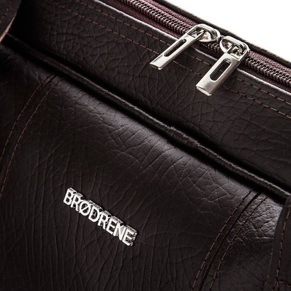 Podróżna torba ze skóry BRØDRENE cortez c10 ciemny brąz - min. zamówienie 20 / 50 / 100 szt.