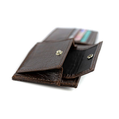 P-03 Portfel skórzany męski - gnieciony brąz KEMER