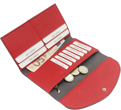 Portfel damski skórzany KEMER 36808111 Czerwony - min. zamówienie 20 / 50 / 100 szt.