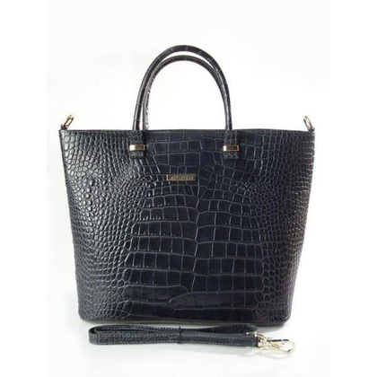 TOREBKI ALIGATOR GRAFIT WŁOSKA SKÓRA POJEMNA TECZKA KUFER A4  TA5044G2