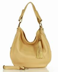 Torebka skórzana eleganc sacco MARCO MAZZINI - karmelowy beż - min. zamówienie 20 / 50 / 100 szt.