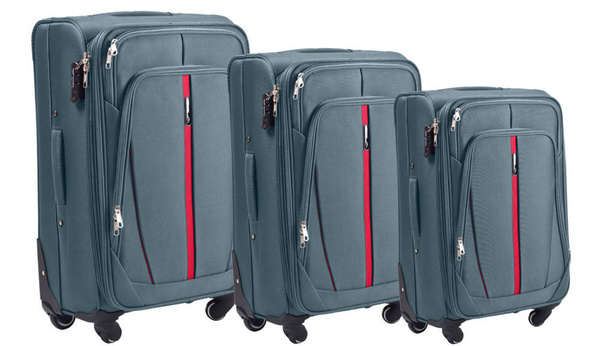 Zestaw 3 walizek WINGS 1706 Szare