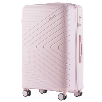 Duża walizka WINGS DQ181-04 White Pink