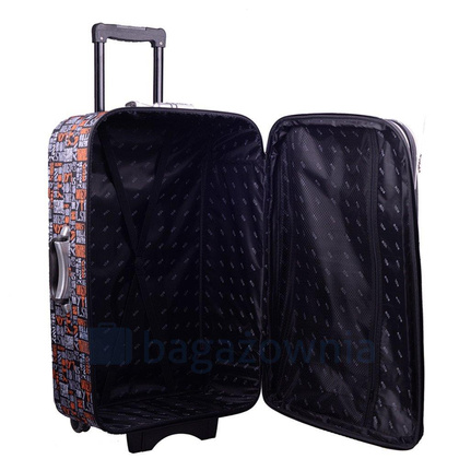 Duża walizka PELLUCCI RGL 773 L Szaro Pomarańczowa