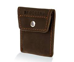 Skórzany portfel na monety bilonówka BRØDRENE CW02 ciemny brąz - min. zamówienie 20 / 50 / 100 szt.