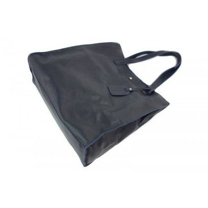 TOREBKI SKÓRZANE ZE SKÓRY NATURALNEJ SHOPPER BAG  GENUINE LEATHER NA RAMIĘ  A4  GRANATOWA  GL46BS