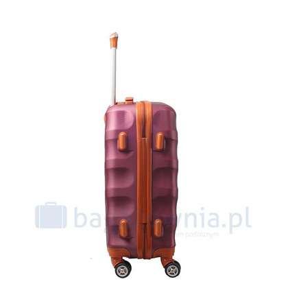 Mała walizka KEMER RGL EXCLUSIVE 6881 S Bordowo brązowa