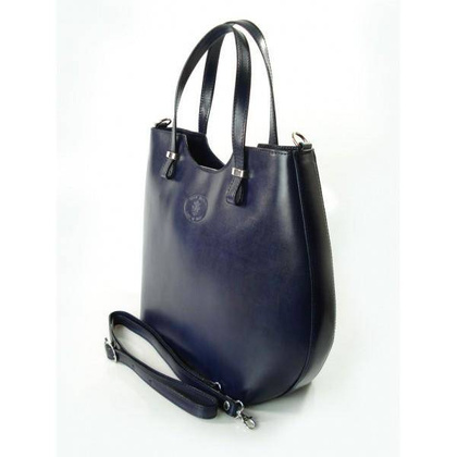 WŁOSKA TOREBKA SHOPPER BAG A4  GRANATOWA   SB4116BS